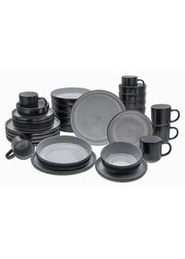 Creatable Kombiservice , Hellgrau , Keramik , 30-teilig , 300 ml , lebensmittelecht , Geschirr, Geschirrsets, Kombiservice