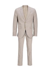 Jack & Jones JACK & JONES Anzug 'JPRRiviera' Herren dunkelbeige / weiß Größe 46