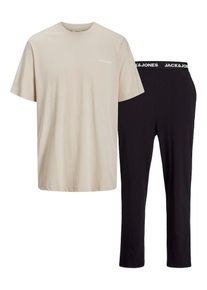 Jack & Jones JACK & JONES Pyjama 'JACEverest' Herren beige / schwarz / weiß Größe S
