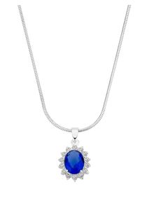 Lucardi Kette Damen blau / silber Größe 45