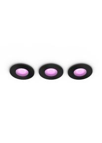 PHILIPS Hue White & Color Ambiance Xamento Spot 3-pack - Zwart