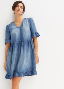 Robe en jean avec volants - bleu - taille 44 - bonprix