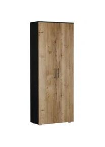 Moderano Schuhschrank , Anthrazit, Wildeiche , Holzwerkstoff , 8 Fächer , 80x200x38 cm , Handmade in Germany , stehend , Holzmöbel, Garderobe Holz, Schuhschränke Holz