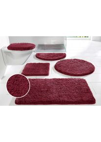my home Badematte »Sanremo, Badvorleger, Badezimmer Teppich, sehr weich«, rutschhemmend beschichtet, fussbodenheizungsgeeignet-schnell trocknend, Badteppich, unifarben, rechteckig, rund & als 3-tlg. Set erhältlich