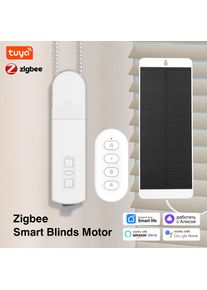 Tuya Zigbee Smart Electric Curtain Motor Chain Roller Blinds Pull Bead Curtain Switch System With Solar Panel Alexa Google Home