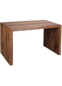 Wohnling Mid.you Schreibtisch , Sheeshamfarben , Holz , Sheesham , massiv , rechteckig , Wange , 80x76x160 cm , Büromöbel, Schreibtische, Schreibtische