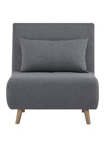 Mid.you Schlafsessel , Dunkelgrau , Textil , Birke, Kiefer , vollmassiv, Sperrholz , 77x81x90 cm , Liegefunktion , Wohnzimmer, Sofas & Couches,