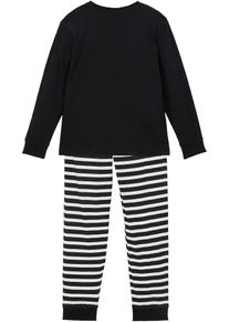 Pyjama (2-dlg. set) - zwart - maat 176/182 - met katoen - bonprix