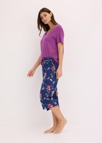 Culotte pyjamabroek met steekzakken en viscose - blauw - maat 44/46 (L) - viscose - bonprix
