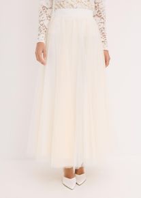 Maxi rok van sierlijke tule - wit - maat 48 - bonprix