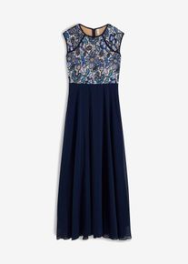 Midi jurk met kant - blauw - maat 36/38 (S) - bonprix