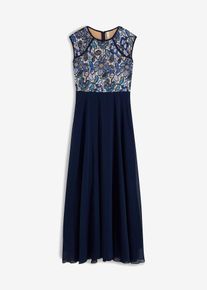 Midi jurk met kant - blauw - maat 32/34 (XS) - bonprix