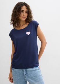 High-low shirt van soepel vallende viscosemix - blauw - maat 56/58 (3XL) - viscose - bonprix