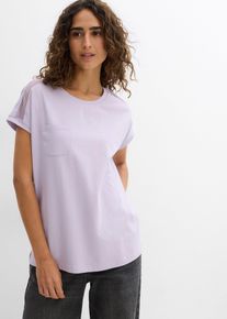 Luchtig shirt met kant - paars - maat 56/58 (3XL) - 100% katoen - bonprix