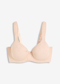 Voorgevormde bh met geborduurde cups - beige - maat 90C - bonprix
