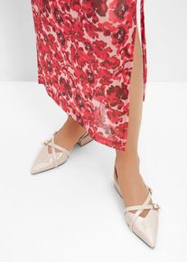 Slingback pumps - beige - maat 38 - lak - bonprix