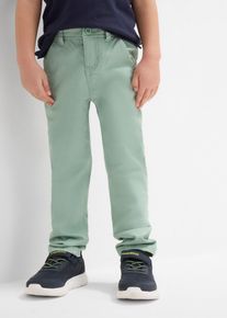 Slim fit stretch chino straight - groen - maat 134 - met katoen - bonprix