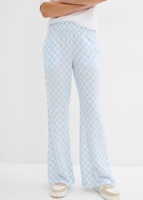 Geruite Marlene Dietrich broek van soepele viscose - blauw - maat 46 - viscose - bonprix