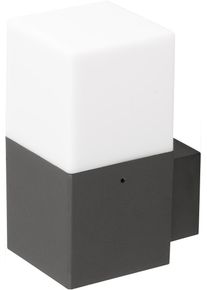 EVN Lichttechnik EVN Wandleuchte, IP44, E27, max. 13W, 230V, opaler Abdeckung, eckig, anthrazit (WQM172715)