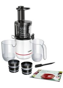 Bosch MESM500W Entsafter VitaExtract, 150 W, Gentle Squeezing Technology, VitaExtract-Rezeptheft, weiß