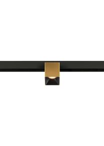 SLV 48V TRACK FIX-IT! Spot für tiefe 48V Aufbauschiene, DALI dimmbar, eckig, 2700K, gold/schwarz (1008983)