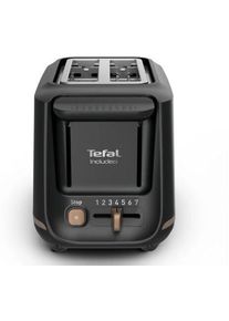 Tefal Includeo TT5338 Zweischlitz Toaster, 850 W, 7 Bräunungsstufen, Krümelschublade, Sandwichzange, schwarz
