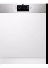 AEG FES6491CZM 6000 SatelliteClean Teilintegrierter Geschirrspüler, 60 cm breit, 14 Maßgedecke, AirDry, MaxiFlex Besteckschublade, Edelstahl