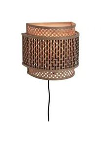 Good & Mojo Wandleuchte , Naturfarben, Schwarz , Holz , Bambus , 12x21x24 cm , LED-Leuchtmittel austauschbar , Lampen & Leuchten, Innenbeleuchtung, Spots & Strahler, Wandstrahler