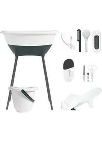 Luma Babybadeset , Anthrazit, Weiß , Metall, Kunststoff , 9-teilig , 40x46x79.5 cm , Made in Eu , Pflegen, Baden, Babybadewannen