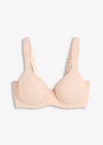 Schalen BH mit bestickten Cups, beige, Größe 105C, bonprix