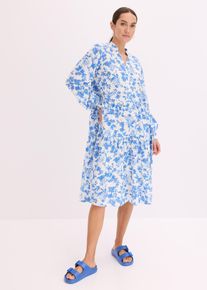 Tunika-Kleid aus fließender Viskose, blau, Größe 42, Viskose, bonprix