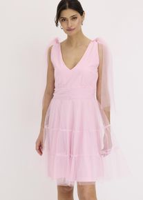 Minikleid aus zartem Tüll mit Schleifen-Details, rosa, Größe 48/50 (XL), bonprix
