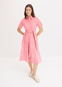 Blusenkleid aus elastischem Baumwoll-Mix, rosa, Größe 38, mit Baumwolle, bonprix