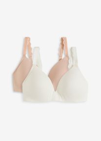 Schalen-BH ohne Bügel mit Baumwolle (2er Pack) - beige - Größe 90A mit Baumwolle- bonprix