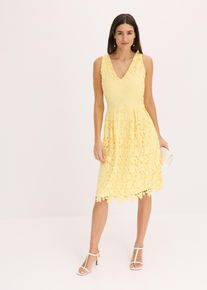 Spitzenkleid mit Häkeleinsatz, gelb, Größe 40, bonprix
