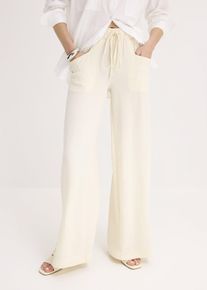 Marlenehose aus leichtem Crêpe, beige, Größe 38, bonprix