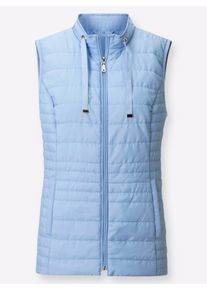 Dames Bodywarmer met opstaande kraag in ijsblauw ,maat 36, WITT, 100% Polyester