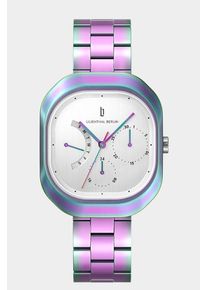 Women's Classic Multifunctional Watch - Rainbow - Surgical steel rectangular case, Sapphire-hardened mineral glass, Metal Strap - 36.25mm , TMI Quartz