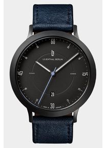 Men's Automatic Watch – Black - Brushed Steel Case, Sapphire Glass, Leather Strap - 38h Power Reserve, 42mm , Swiss Automatic Movement - Lilienthal