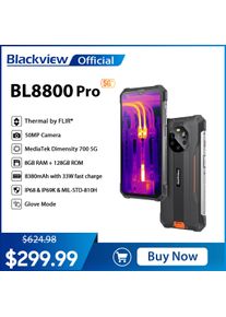 Blackview BL8800 Pro Thermal Imaging Camera FLIR Phone, 5G Rugged Smartphone Waterproof, 8GB+128GB 8380mAh With 33W Charge