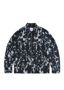 Lacoste Print Motif Water-Repellent Windbreaker, Black / Blue / Light Grey