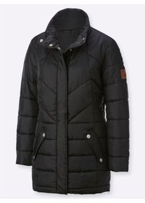 Dames Gewatteerde jas met opstaande kraag in zwart ,maat 36, WITT, 100% Polyester. Wattering: 100% Polyester