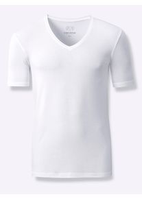 Heren Shirt in wit ,maat 5, WITT, 91% Viscose, 9% Elastan