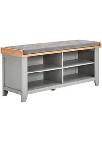 Mid.you Schuhbank , Grau, Naturfarben , Holz, Textil, Holzwerkstoff , Eiche, Kiefer , furniert, massiv , Füllung: Schaumstoff , 110x60x35 cm , Garderobe, Schuhaufbewahrung, Schuhregale
