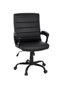 Mid.you Chefsessel , Schwarz , Kunststoff, Textil , Drehkreuz , 61x102x52 cm , Wippmechanik mit Härtegradeinstellung, ergonomische Rückenlehne , Büromöbel, Bürostühle, Chefsessel