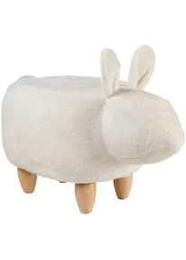 Jimmylee Kinderhocker , Naturfarben, Weiß , Holz, Kunststoff, Textil , Kautschukholz,Kautschukholz , vollmassiv , Hase , Füllung: Schaumstoff , rund , 36x37x67 cm , Spielzeug, Sonstiges Spielzeug