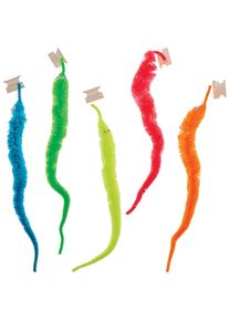 Magic Worm Twisty Toys (Pack of 5) 19cm, 5 Neon Colours, Invisible String Included, Pocket Money Toys