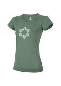 Ocun Womens Classic T Organic Flower T-shirt Dames (M |olijfgroen/groen)