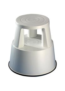 Wedo Step plastic roller stool, light gray