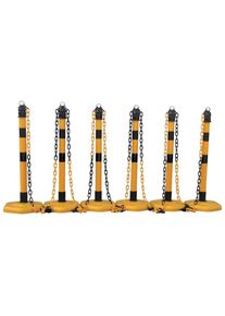 Fortis Chain post - set, g/s 6 posts + 5 x 3 m chain